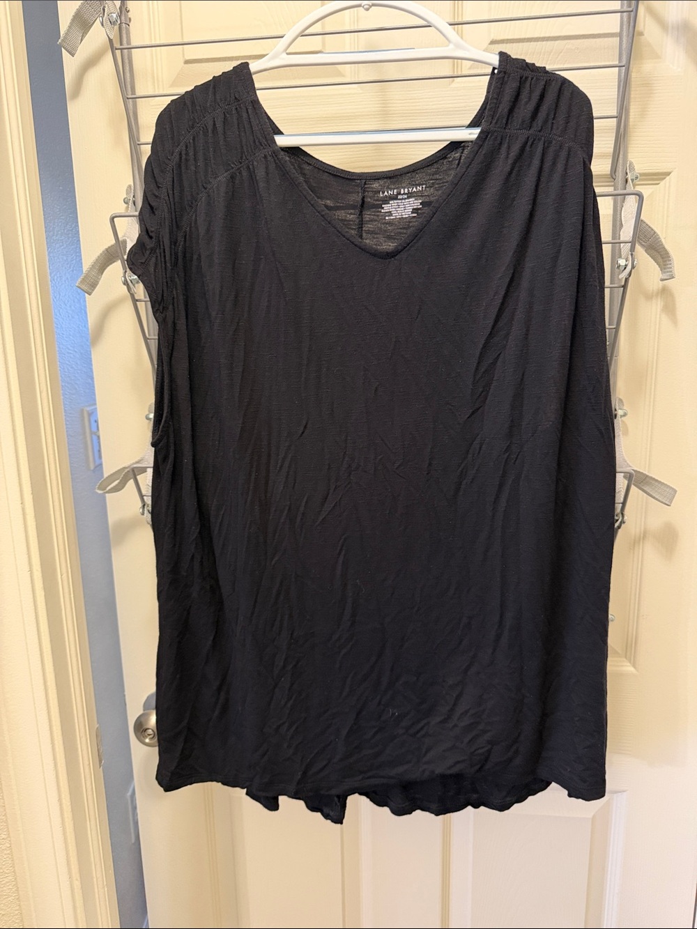 Lane Bryant Black V-Neck Short Sleeve Dolman